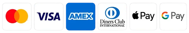 Visa, Mastercard, Amex, Discover